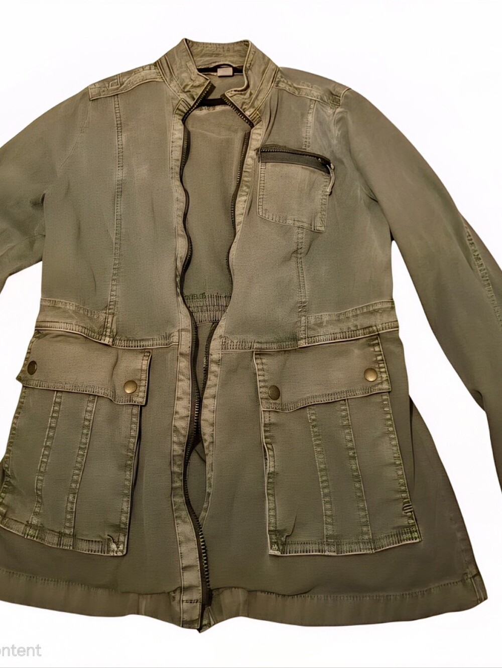 Lucky Brand Olive Green Utility Jacket with Front Pockets